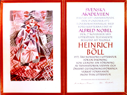 Нобелевский диплом Генриха Белля